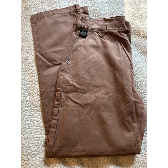 Harley Davidson Pink Brown Utility Jeans Men’s 36 x 34 Rose Khaki Denim NEW - Picture 10 of 11